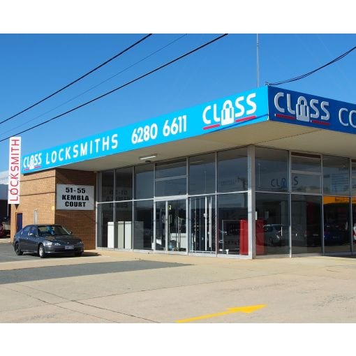 This pic of CLASS Locksmiths' Showroom and Workshops located at 51 Kembla Street Fyshwick ACT 2609 will help you recognise us