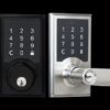 Shows Carbine Cel 3 in 1 - deadbolt in black and leverset in silver
